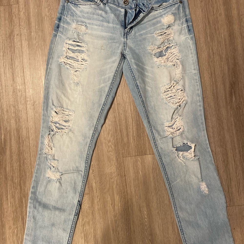 Vinyl tags reunion authentic denim jeans